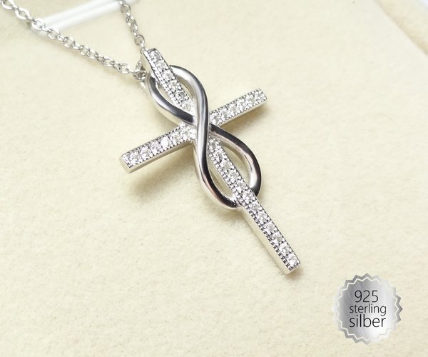ANHÄNGER mit Kette Infinity wrapped Cross